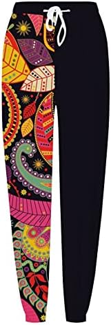 Женски панталони во миашуи печати џогери со џебови половини удобни женски панталони за вежбање атлетски панталони плус големина