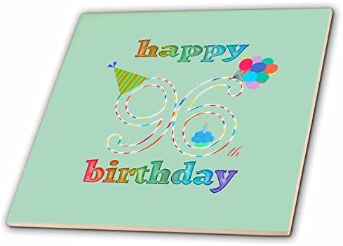 3дроза Среќен 96-ти Роденден, Кекс Со Свеќа, Балони, Капа, Шарени-Плочки