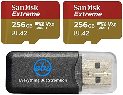 Sandisk Extreme V30 A2 256gb Микро Sd Картичка ЗА DJI FPV Беспилотно Летало UHS-I U3 Класа 10 4K Sdxc Пакет Со Сѐ, Но Stromboli MicroSDXC