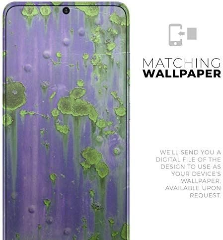 Дизајн Скинц виолетова метал со вар зелена 'рѓа заштитна винил декларална обвивка за кожата компатибилен со Samsung Galaxy S20