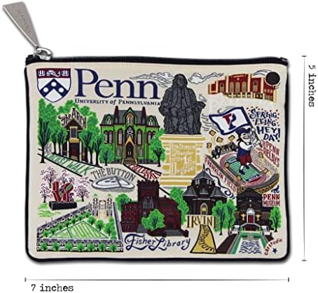Универзитет Каттудио Универзитет во Пенсилванија колегиум Зипер чанта од торбичка | Го држи вашиот телефон, монети, моливи,