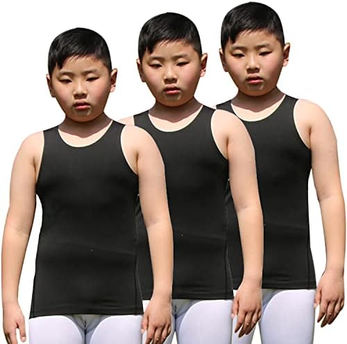 Младински момчиња девојчиња Компресија резервоар врвови на атлетски кошули без ракави за тренингот на базата на база на слој
