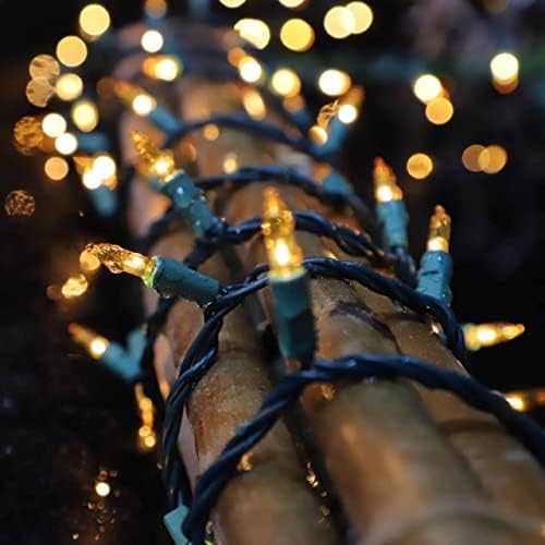 Lamphome супер-светло проширување на жолти Божиќни светла декорација 300 светла 63,8ft UL овластени мини сијалички жици светла поставени