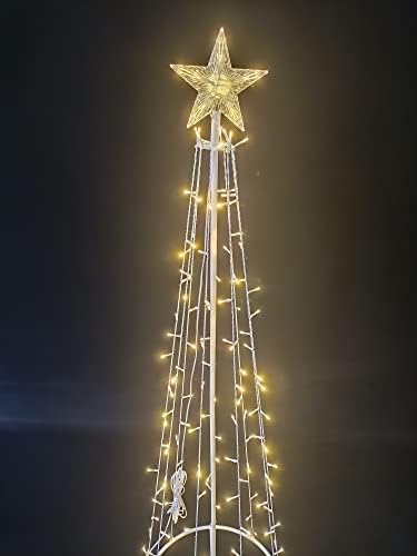 LED метално декоративно дрво со горната starвезда - топло бело