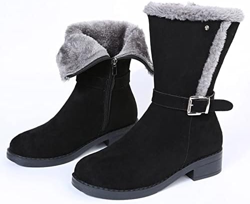Женски зимски чизми токи клин модна потпетица руно зимски чизми женски ремени чизми памучно крзнено плус топли женски чизми женски високи