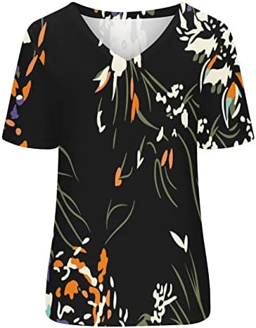 Пбнбп Летни Блузи Со Кратки Ракави За Жени Мермерни Модни Кошули Печатени Класични Лабави В Вратот Туника Блузи Блузи