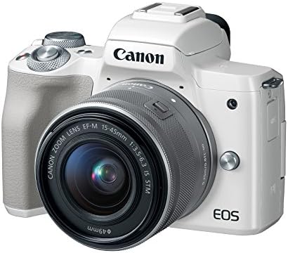 Комплет За Камера За Влогирање без Огледала Canon EOS M50 Со Објектив EF-M 15-45mm, 4k Видео, Вградена Wi-Fi, NFC И Bluetooth Технологија, Вајт