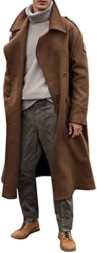 Менс палто и јакни од ymosrh Стилски машки долг луксузен луксуз со целосна должина ров палто волна од волја зимски јакни
