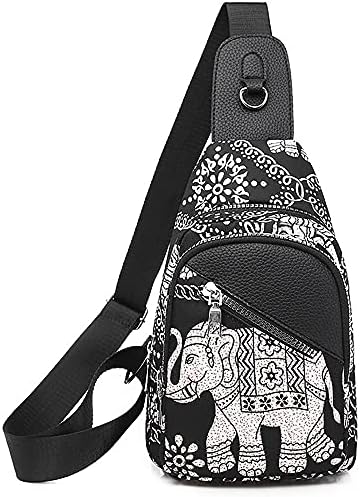 РТГГСЕЛ БОХО Тренди Етнички жени водоотпорни ранец на прашка ранец Крст на градите торби за пешачење за патни пешачки пакет