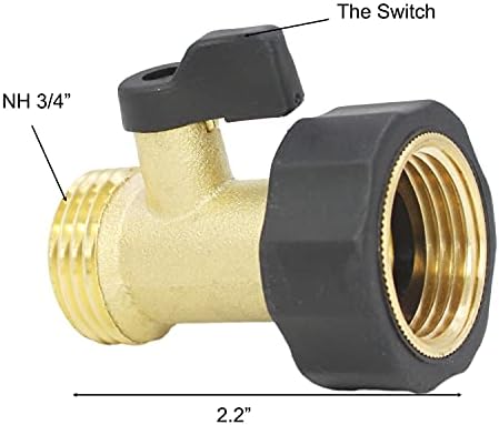Конектор за црево за вода Traworvel RV со вклучено исклучување на вентилот за исклучување на месинг, без нишки од 3/4 инчи на