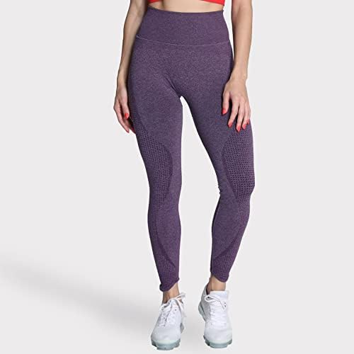 Aoxjox жени со високи половини со џебови со џебови Беспрекорен гребење за кревање теретана за вежбање витални панталони за јога
