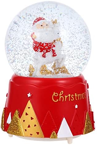 Valiclud 1PC Божиќна кристална музичка кутија за снег осветлување топка декор без батерија за Божиќ