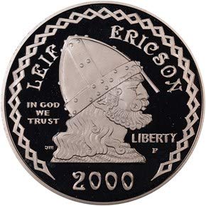 2000 P Leif Ericson - Основач на Новиот свет - комеморативен доказ за сребрена доларска камера доказ за САД