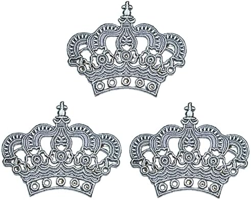 Кленплус 3 парчиња. Сива Кралица Круна Лепенка Цртани Налепници Занаети Уметност Поправка На Шиење Везено Железо На Шие На Закрпи За Значки