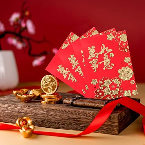 60 парчиња Елегантен Кинески Фестивал Црвени Пакети Прекрасни Пликови За Пари За Подароци За Украси За Дома/Ѕид/Соба