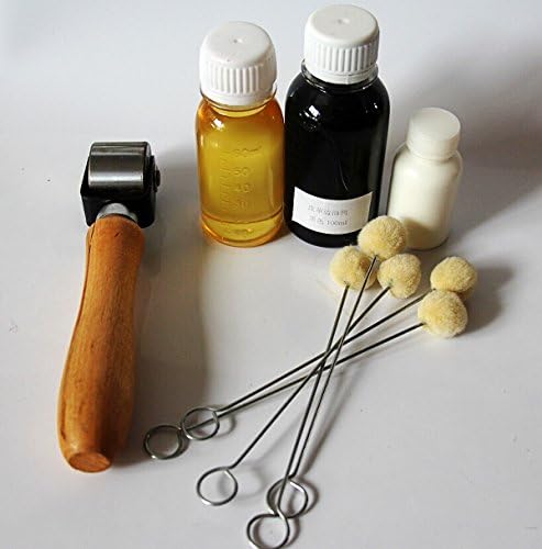 50 DIY кожни алатки Комплетен комплет- Панч Гроувер Ролери прилагодлив раб на работ на раб на работ, восочен навојка ткаенина ознака