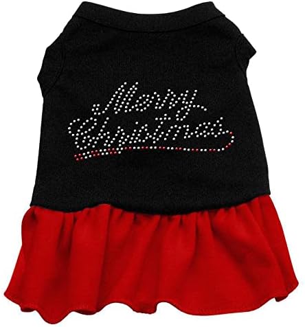 Мираж Миленичиња Производи Среќен Божиќ Кристал 12-Инчен Миленичиња Фустан, Средно, Црно Со Црвено