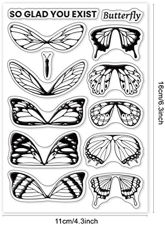Пеперутки од оригар чисти марки силиконски транспарентни марки за декорација на картички и белешка за книги