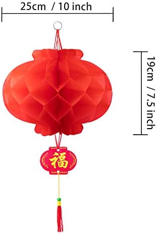 Фавиде 20 Парчиња 10 Инчни Кинески Фенери Од Црвена Хартија Фестивалски Украси За Нова Година, Пролетен Фестивал, Свадба И Ресторан