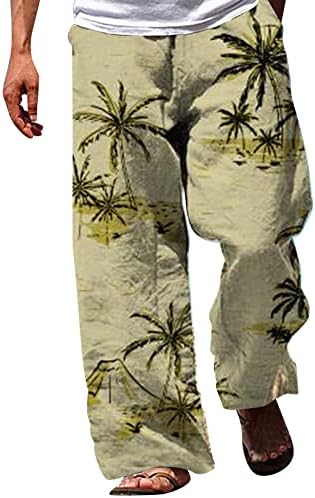 МИАШУИ Вратоврска Бенд Менс Мода Секојдневен Памук И Лен Печатени Џеб Чипка До Панталони Големи Панталони Панталони Технологија