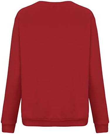 MRGIINRI Жените Сакаат Срце Дуксер 2023 Денот На Вљубените Симпатична Графичка Пуловер Фустан Обични Врвови На Екипажот Со
