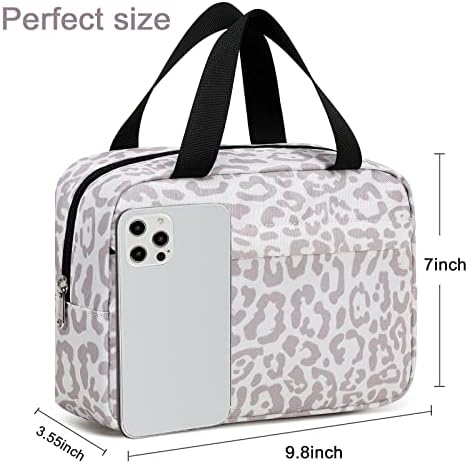 Шминка Торба За Жени Девојки Симпатична Леопард Печатење Патување Козметички Торба Голема Шминка Организатор Тоалет Торби Водоотпорен