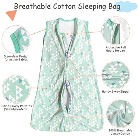 Ентил торба за спиење за бебиња, памук бебе за спиење вреќа без ракави за носење на лапчиња