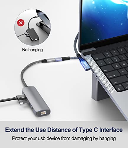 Кабел за продолжување на кабелот за продолжување на десниот агол USB4 Thunderbolt 3/4 поддржува 40Gbps трансфер на податоци / 100W Брзо полнење