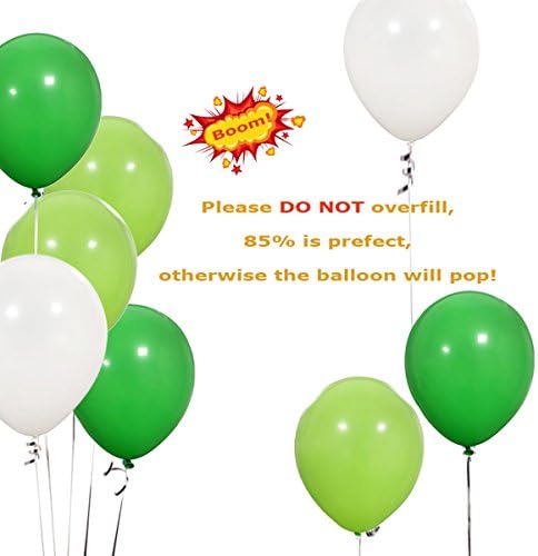 Балони За Забави на диносауруси 100 парчиња 12 Инчи Бело Овошје Светло Зелено Темно Зелено Латекс Балони со Лента За Материјали