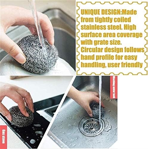 Чистач за чистење на сунѓер од не'рѓосувачки челик со рачка 50 парчиња Поставете големи алатка за чистење метална метална метална метална