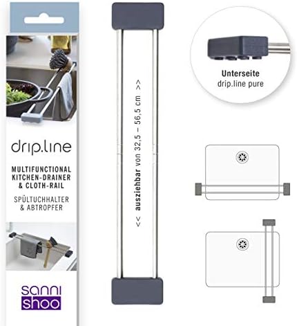 Sanni Shoo Drip.Line Pure - Прилагодлива лента за капење - Практична, мултифункционална кујнска решетка за складирање на садови и