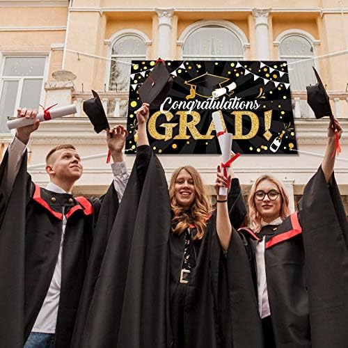 Класа од 2022 година Банер за дипломирање, Екстра Голем 78,8 ”x45.3” Декорации за дипломирање на забави, честитки за партиски