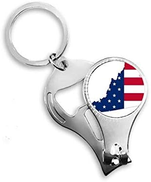 Вирџинија САД мапата starsвезди ленти со знаме на знамето на ноктите прстенести прстен клуч за шише шише шише Клипер