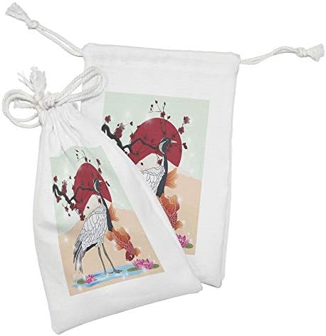 Необична торбичка за ткаенини од риба од кои од 2, јапонска култура инспирирана од кран и морски животни Сакура, уметнички дела, мала