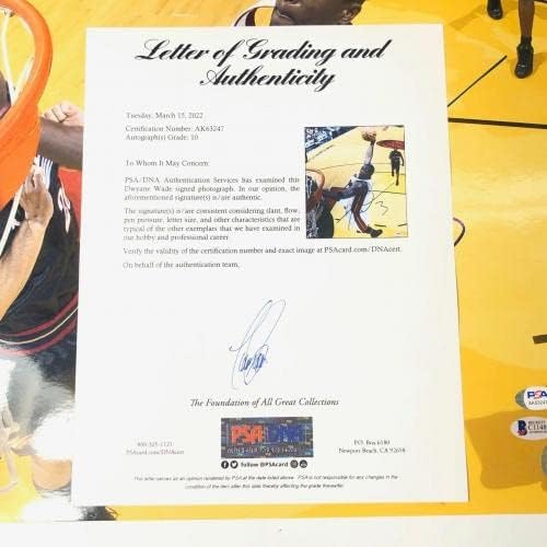 Двејн Вејд потпиша 16x20 PSA/DNA Auto 10 LOA Miami Heat Autographed - Автограмирани НБА фотографии