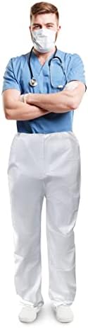Панталони за еднократна употреба Езгудц за жени и мажи, бела микропорна облека за еднократна употреба со еластична половината,