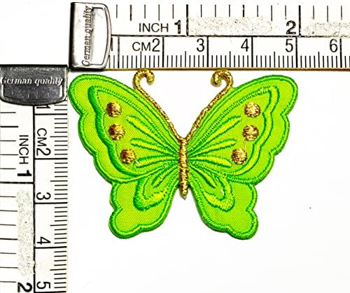 Кленплус 3 парчиња. Мини Симпатична Животинска Пеперутка Зелени Стрипови Цртан Филм Железо На Закрпи Активности Везено Лого Облека Фармерки