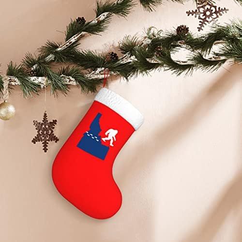 Cutedwarf Idaho State Bigfoot Cristma Codrings Божиќни украси на дрво Божиќни чорапи за Божиќни празнични забави подароци 18-инчни