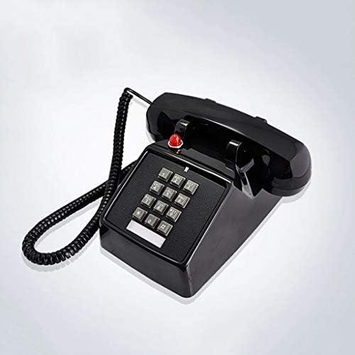 PDGJG Retro Rotary Telefone, Push Butting Butn Black Antique Temone, хотелски телефон за дома и