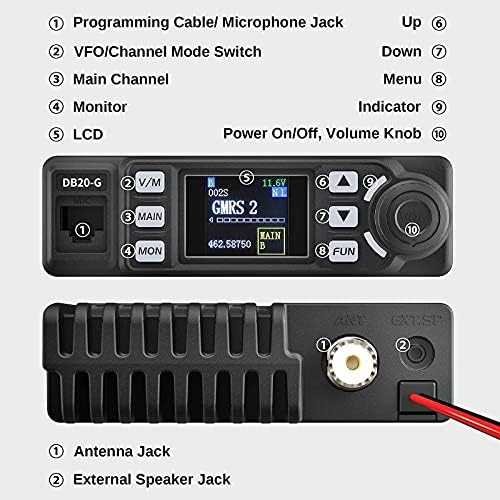 Одличен GMRS радио пакет, синхронизација на екранот, повторувач способен, вокс