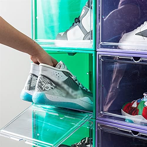 Кутии за чевли ZSFBIAO, кутија за складирање на патики Магнетна страна Отворено про transparentирно складирање на чевли, задебелена прашина за