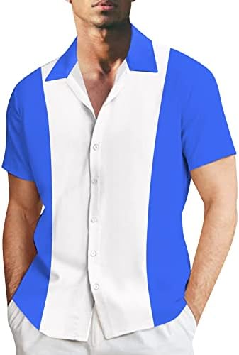 2023 Нови мажи 3D дигитални печатени шипки за шишиња летни кратки ракави кошула плус големина обична кошула опуштена