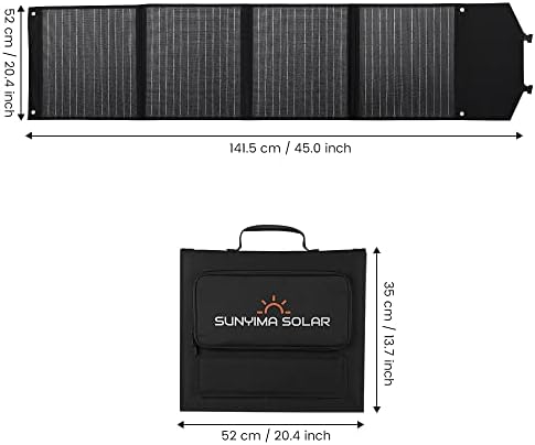 SUNYIMA 100w 18v Пренослив Соларен Панел, Преклопни Монокристални Соларни Панели СО USB/QC 3.0 Компатибилен со Соларни Генератори Електрани