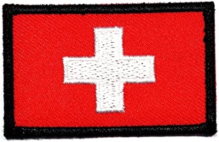Кленплус 2 парчиња. 1. 2Х2 ИНЧИ. Мини Швајцарија Знаме Лепенка Воено Тактичко Знаме Амблем Униформа Костим Шие Железо На Закрпи Земја Национално