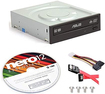 BestDuplicator ASUS DRW-24F1ST-KIT 24X Внатрешен ДВД-режач + Nero 12 Essentials Burning Software + SATA кабелски комплет
