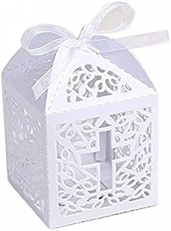 50 парчиња Бела Крос Бонбони Кутија Крштевање Крштевање Кутии За Пакување Подароци Декорација Корист За Црквата Прва Причест