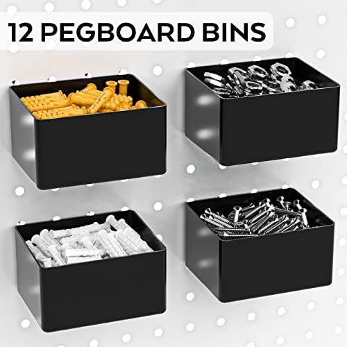 Incly 278PCS Pegboard додатоци за организатор Комплет, куки за табли со PEG поставени со канти за организирање на разни алатки, 1/8 и 1/4 инчен