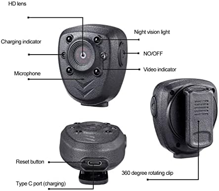 Камера на телесна камера, вградена мемориска картичка за камера 4 инфрацрвена ноќна визија светла лесна за употреба на отворено за докази