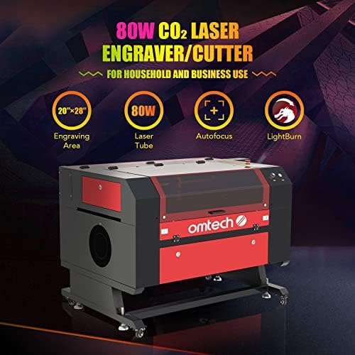 Laser Laser omtech 80W CO2 со ласерски ласерски ласерски гравура со ласерски контролер на ласерски контролер со автоматски контролер