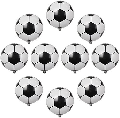 Балони со фудбалски балони со фудбал 18 ”црно-бели фудбалски балони за роденденски фудбалски партии- 10 пакувања